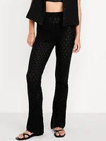 High-Waisted Crochet Flare Pants