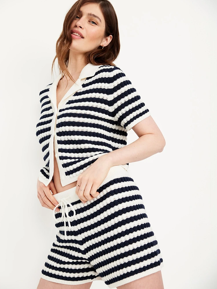 Button-Down Crochet Sweater