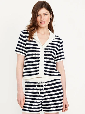 Button-Down Crochet Sweater