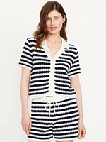 Button-Down Crochet Sweater