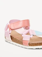 Faux-Leather Tech Sandals for Toddler Girls