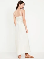 Fit & Flare Crochet-Bodice Maxi Dress