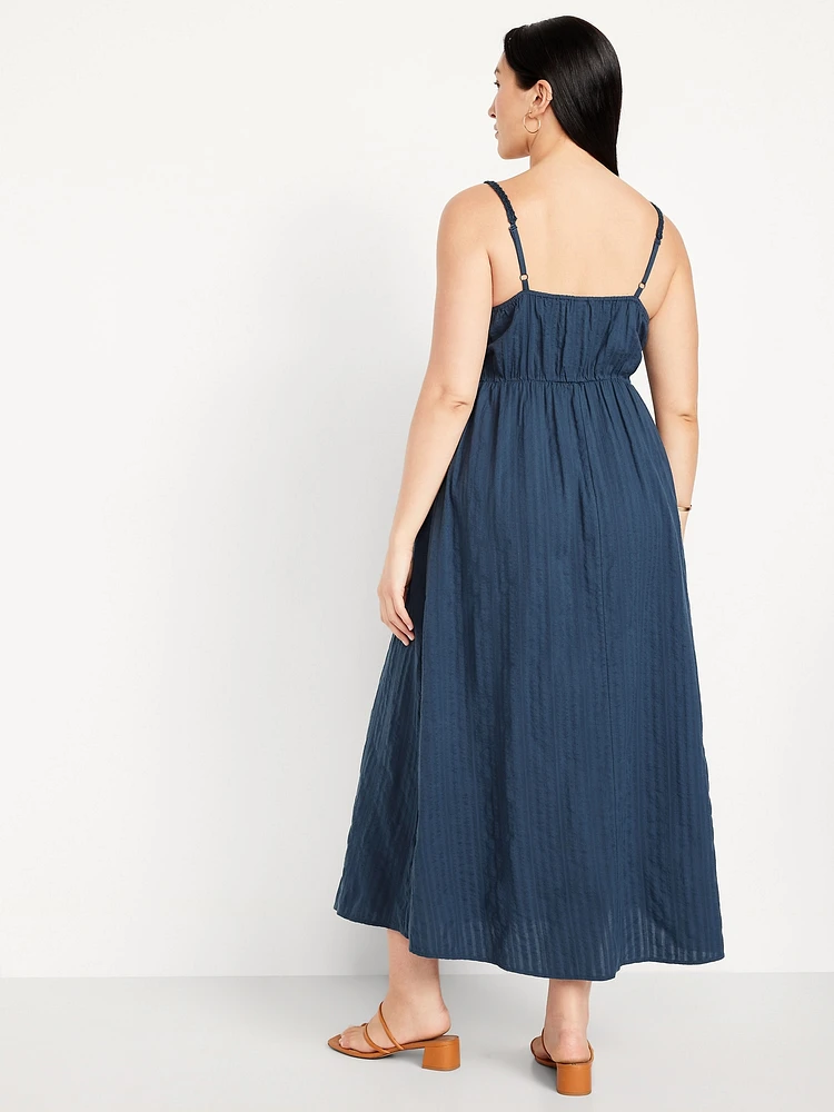 Fit & Flare Crochet-Bodice Maxi Dress