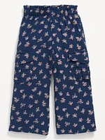 Double-Weave Wide-Leg Cargo Pants for Toddler Girls