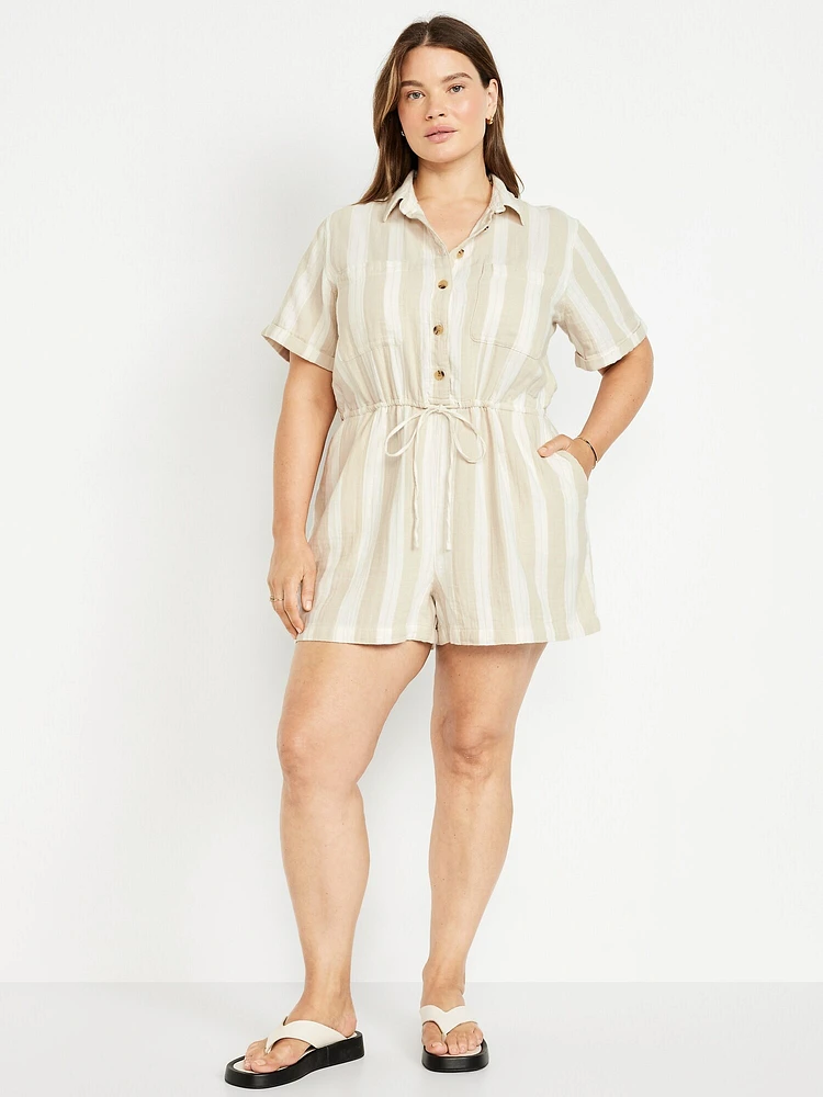 Crinkle Gauze Romper