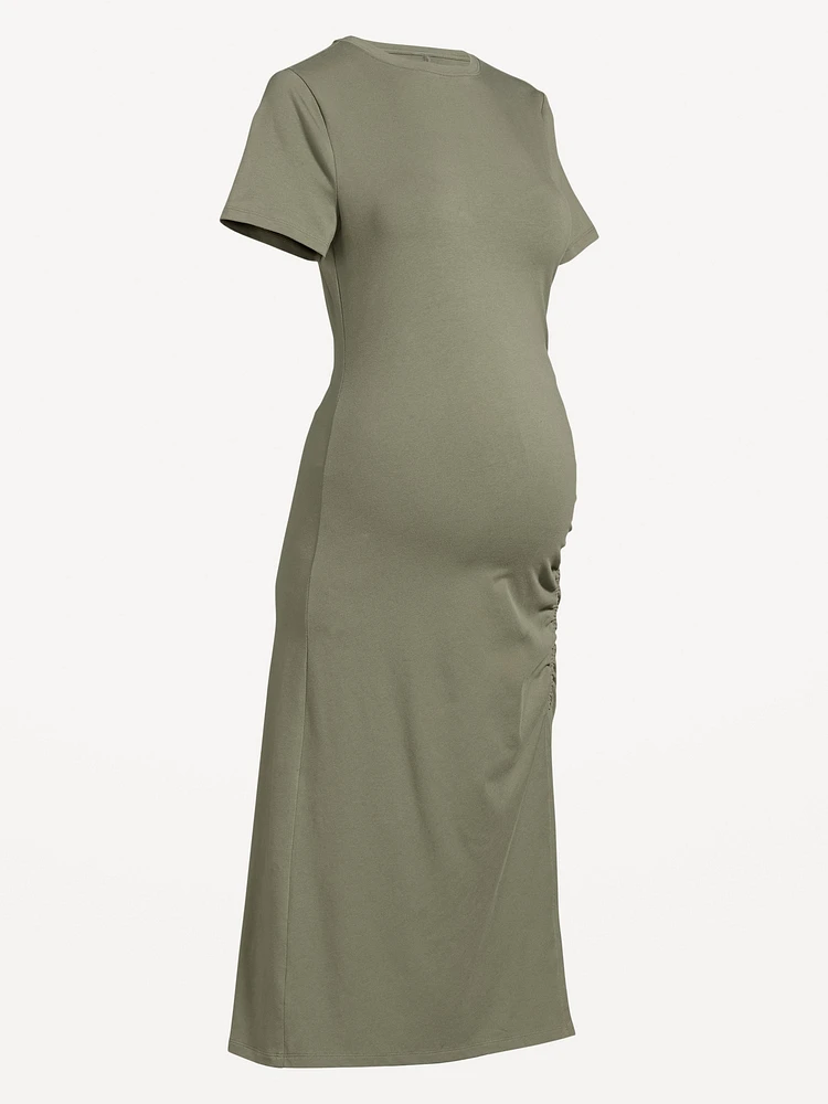 Robe froncée à manches courtes de maternité