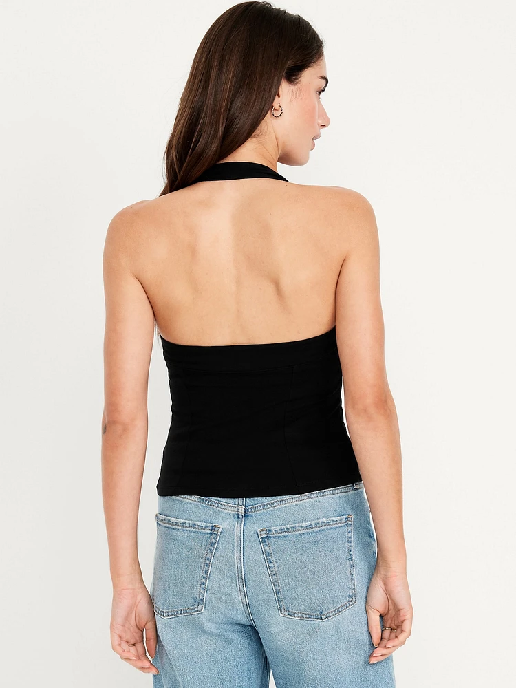 Double-Layer Halter Top