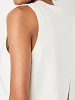 Linen-Blend Tie-Front Vest