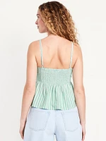 Fit & Flare Seersucker Peplum Top