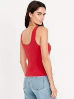 Double-Layer Scoop-Neck Tank Top