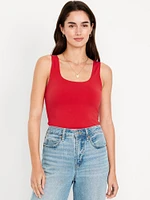 Double-Layer Scoop-Neck Tank Top