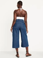 High-Waisted Baggy Wide-Leg Culotte Jeans