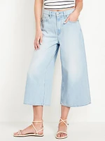 High-Waisted Baggy Wide-Leg Culotte Jeans