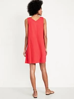 Sleeveless Button-Front Mini Dress