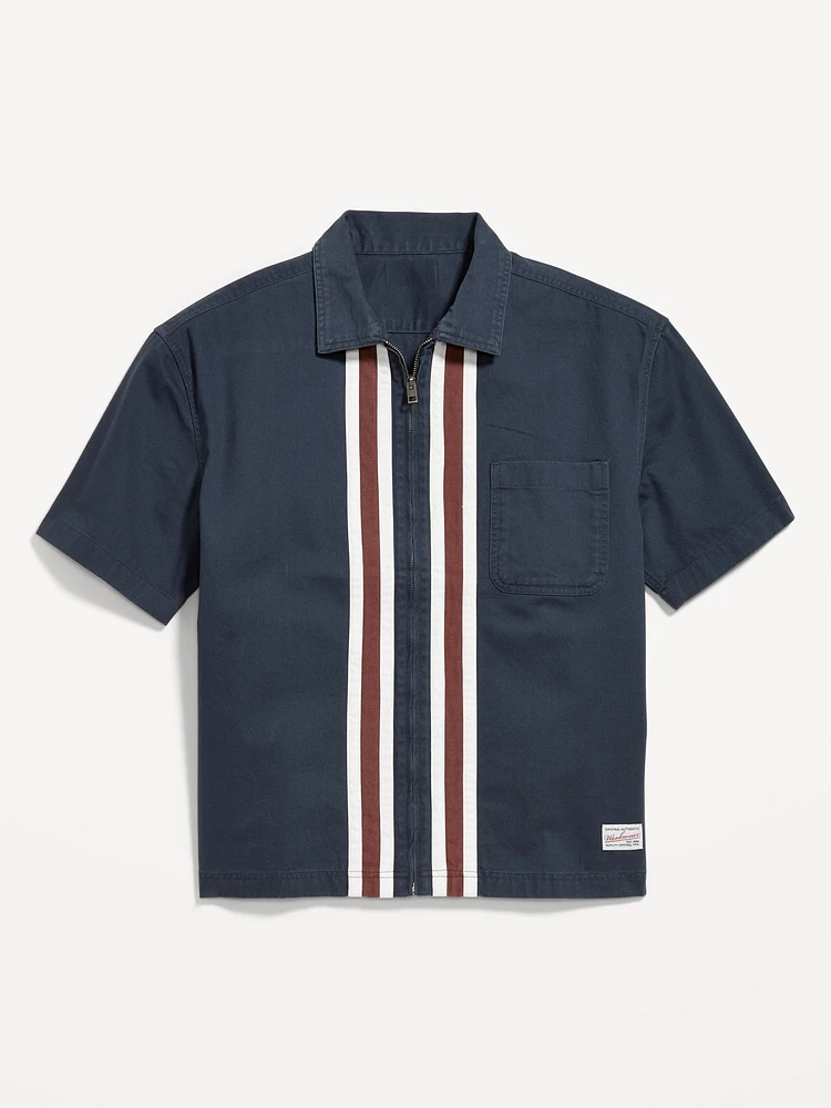 Full-Zip Moto Shirt