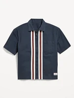 Full-Zip Moto Shirt