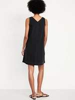 Sleeveless Button-Front Mini Dress