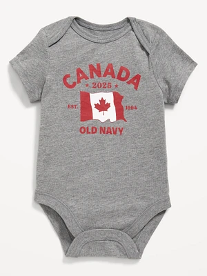 Short-Sleeve Canada Logo-Graphic Bodysuit for Baby