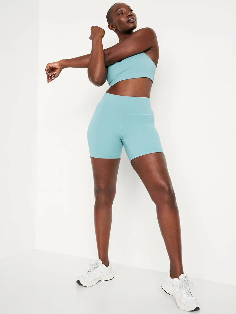 High-Waisted StudioSmooth Biker Shorts -- 6-inch inseam