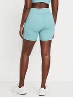 High-Waisted StudioSmooth Biker Shorts -- 6-inch inseam