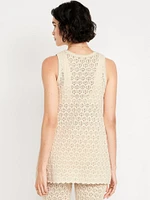 Sleeveless Crochet Tunic Sweater