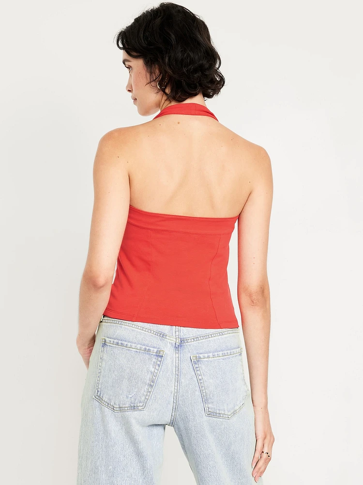 Double-Layer Halter Top