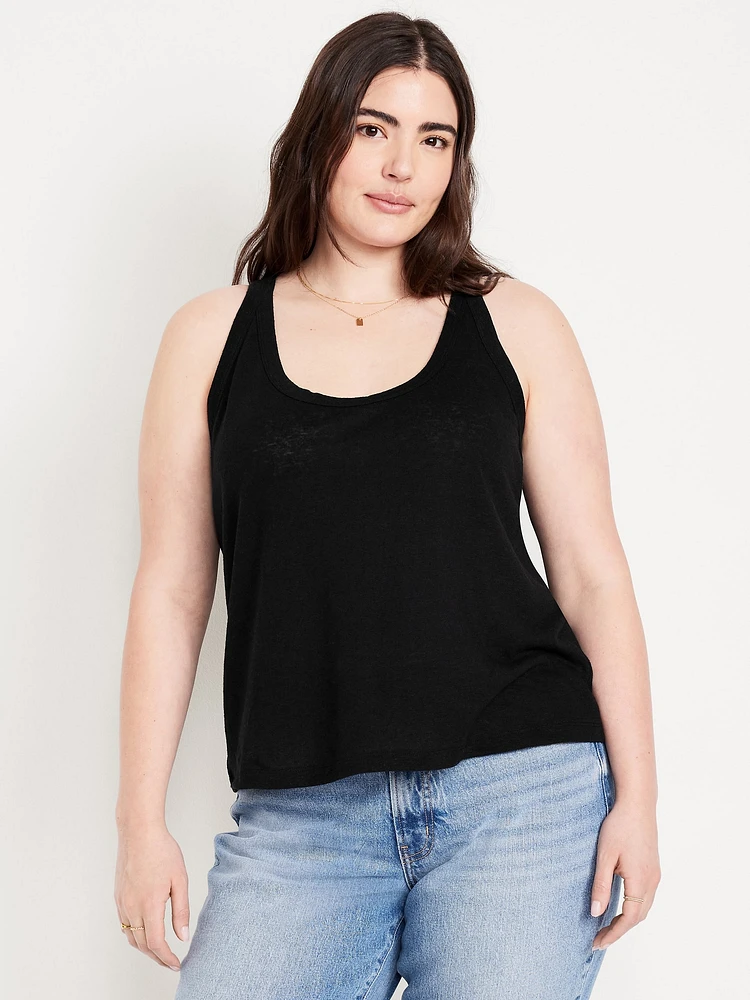Linen-Blend Tank Top