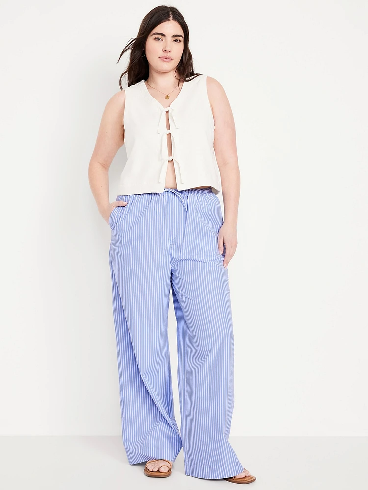 High-Waisted Poplin Super Wide-Leg Pants