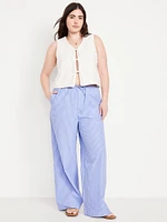 High-Waisted Poplin Super Wide-Leg Pants