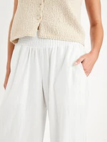 Mid-Rise Linen-Blend Harem Pants