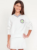 Dynamic Fleece V-Neck Graphic Sweatshirt for Girls
