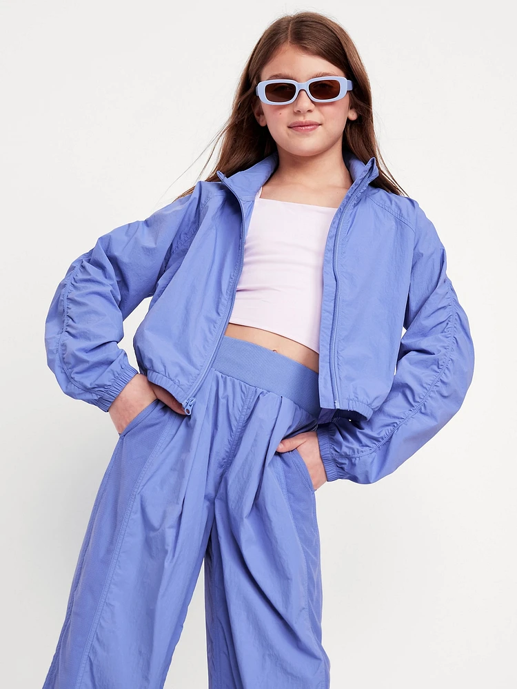 Loose Ruched-Sleeve Jacket for Girls