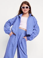 Loose Ruched-Sleeve Jacket for Girls