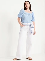 Square-Neck Puff-Sleeve Top