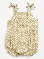Printed Sleeveless Double-Weave One-Piece Romper for Baby