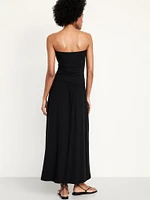Fit & Flare Drop-Waist Maxi Dress