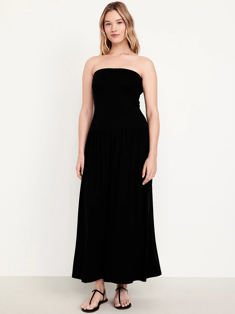 Fit & Flare Drop-Waist Maxi Dress