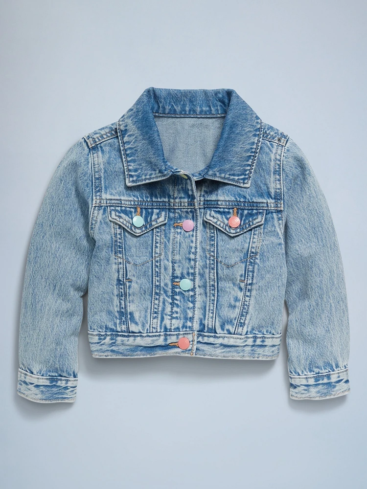 Cropped Trucker Jacket for Toddler Girls