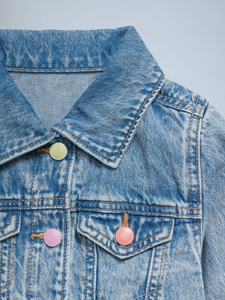 Cropped Trucker Jacket for Toddler Girls