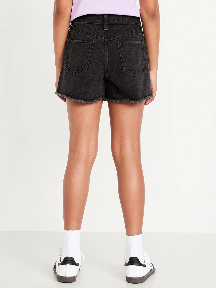 High-Waisted Frayed-Hem Jean Shorts for Girls