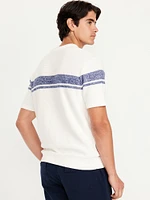 Short-Sleeve Striped Sweater
