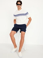 Short-Sleeve Striped Sweater