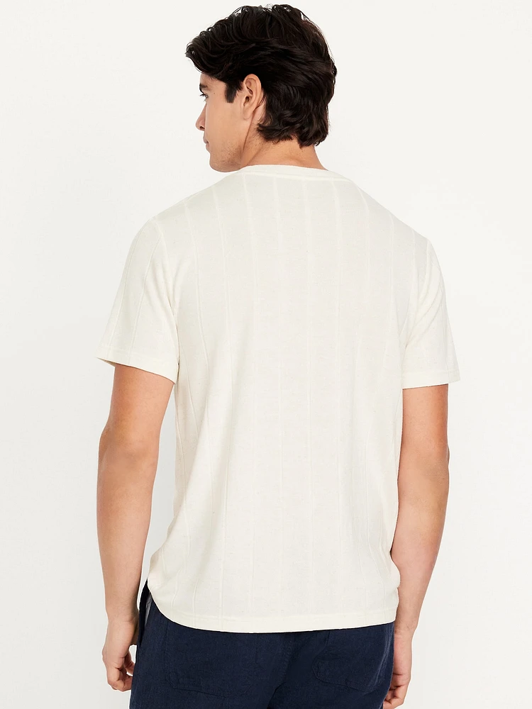 Crew-Neck Ribbed T-Shirt