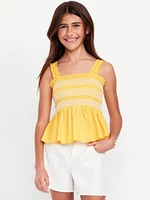 Smocked Peplum Tank Top for Girls