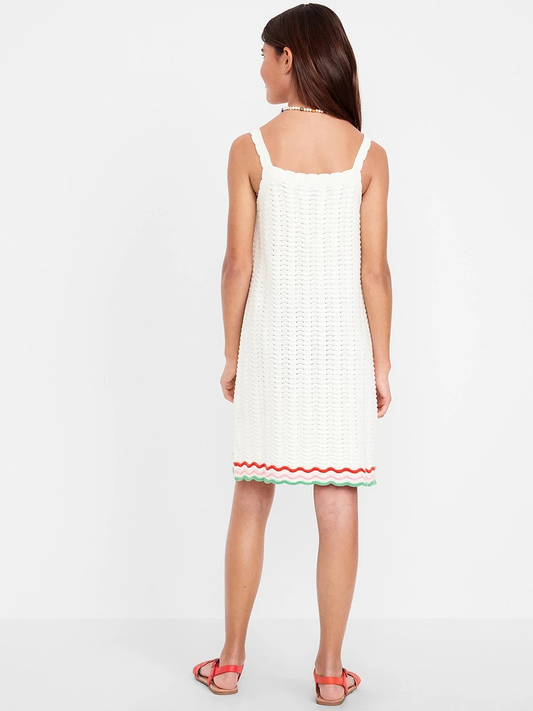 Sleeveless Sweater-Knit Dress for Girls