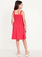 Fit & Flare Sleeveless Smocked Dress for Girls