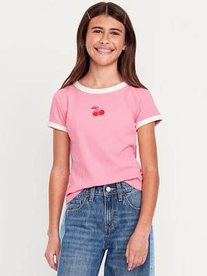 Fitted Ribbed T-Shirt for Girls