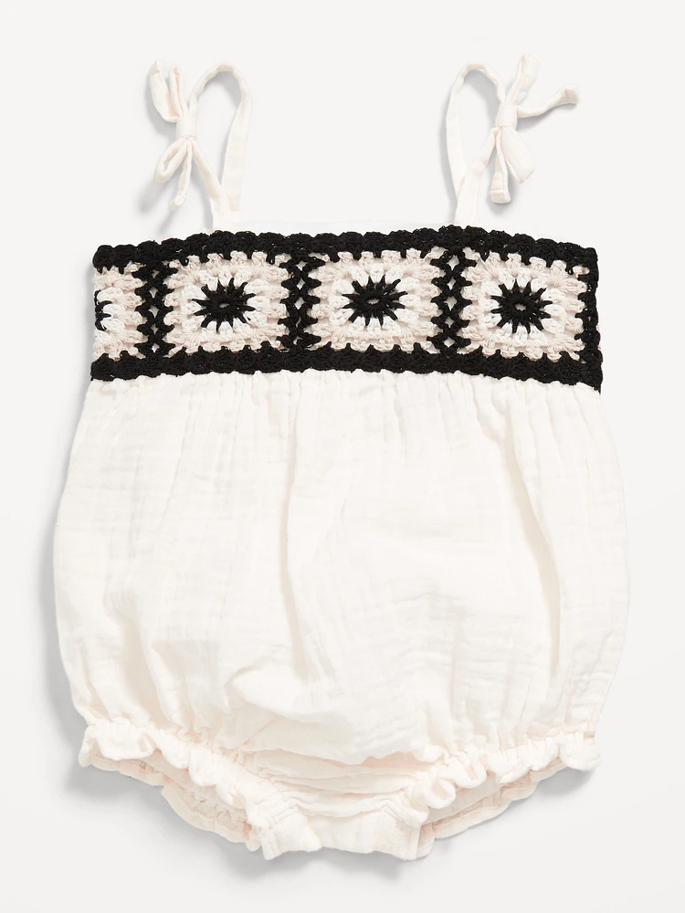 Sleeveless Double-Weave One-Piece Romper for Baby