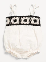 Sleeveless Double-Weave One-Piece Romper for Baby