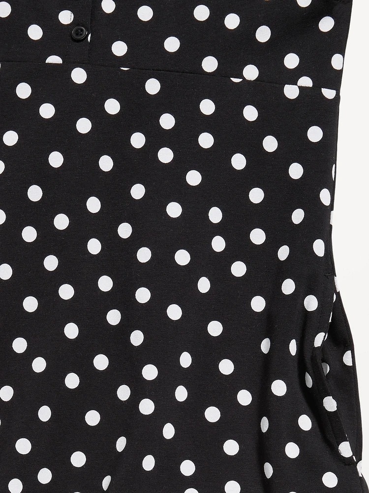 Printed Short-Sleeve Henley Dress for Girls